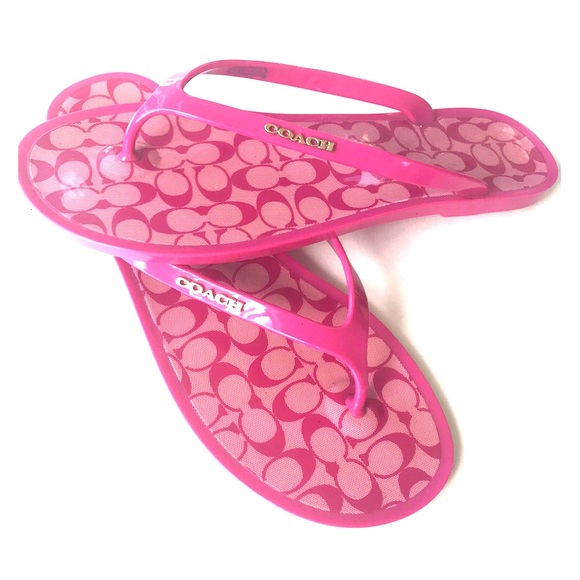 pink coach flip flops